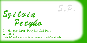 szilvia petyko business card